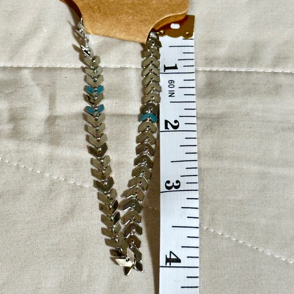 2/$20 Silver Arrow or Fish Scale link bracelet/anklet w/extension chain - Picture 5 of 14